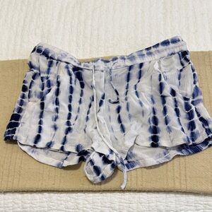 French Connection Navy and White Tie-Dye Shorts